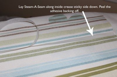 DIY No Sew Book Sling - Applying Adhesive