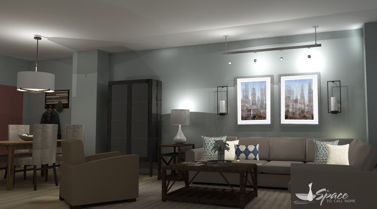 Industrial Modern Loft Apartment – Living & Dining Room Design