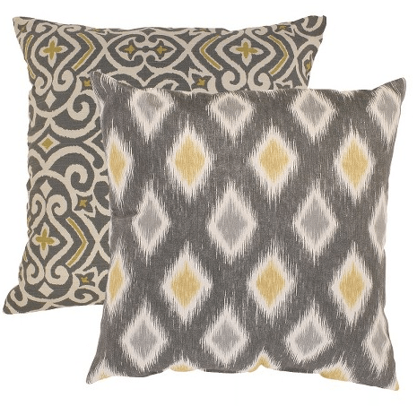 update your living room yellow gray pillow