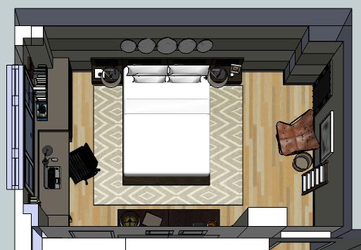 loft apartment bedroom furniture layout