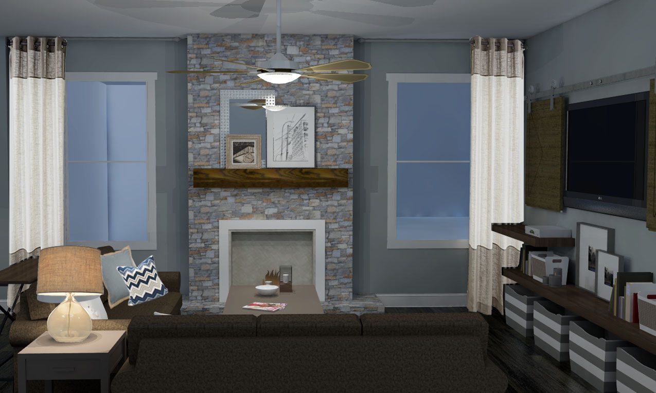 Modern-Rustic-Living-Room-Rustic-Decor-Ideas-Stone-Fireplace